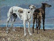 Gustave Courbet The Greyhounds of the Comte de Choiseul France oil painting artist